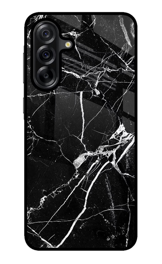 Black Marble Pattern Samsung A36 5G Glass Case