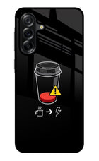 Coffee Samsung A36 5G Glass Case Back Cover by Casekaro