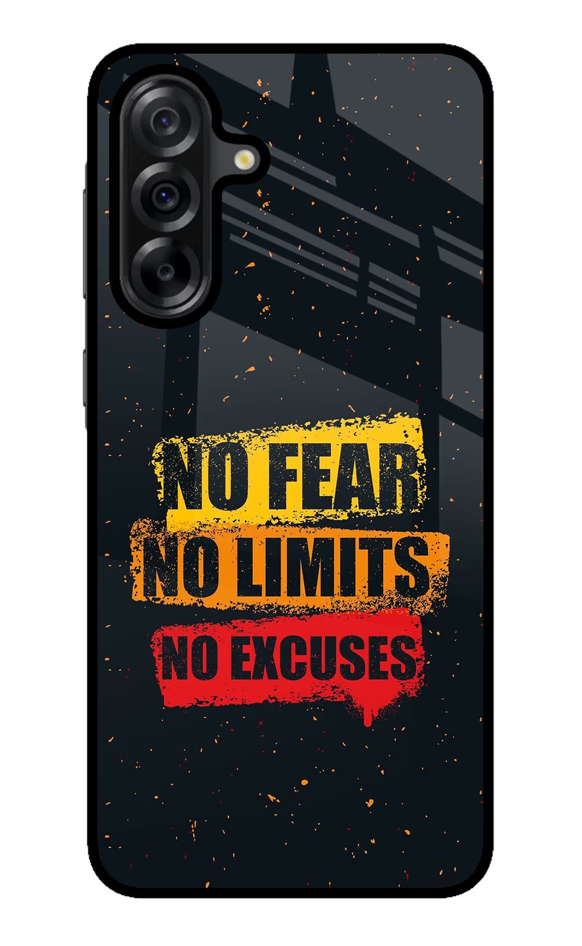No Fear No Limits No Excuse Samsung A36 5G Glass Case Back Cover by Casekaro