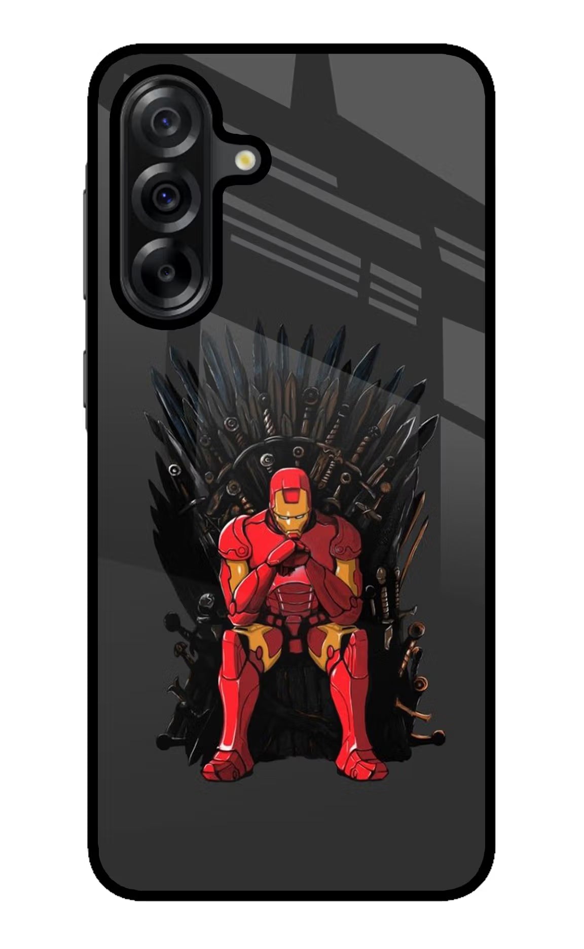 Ironman Throne Samsung A36 5G Glass Case Back Cover by Casekaro