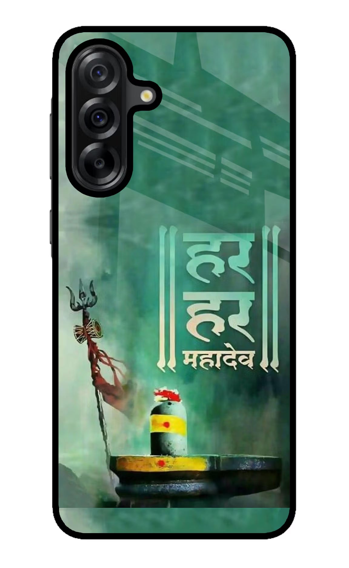 Har Har Mahadev Shivling Samsung A36 5G Glass Case Back Cover by Casekaro