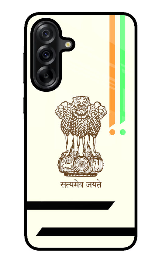 Satyamev Jayate Brown Logo Samsung A36 5G Glass Case