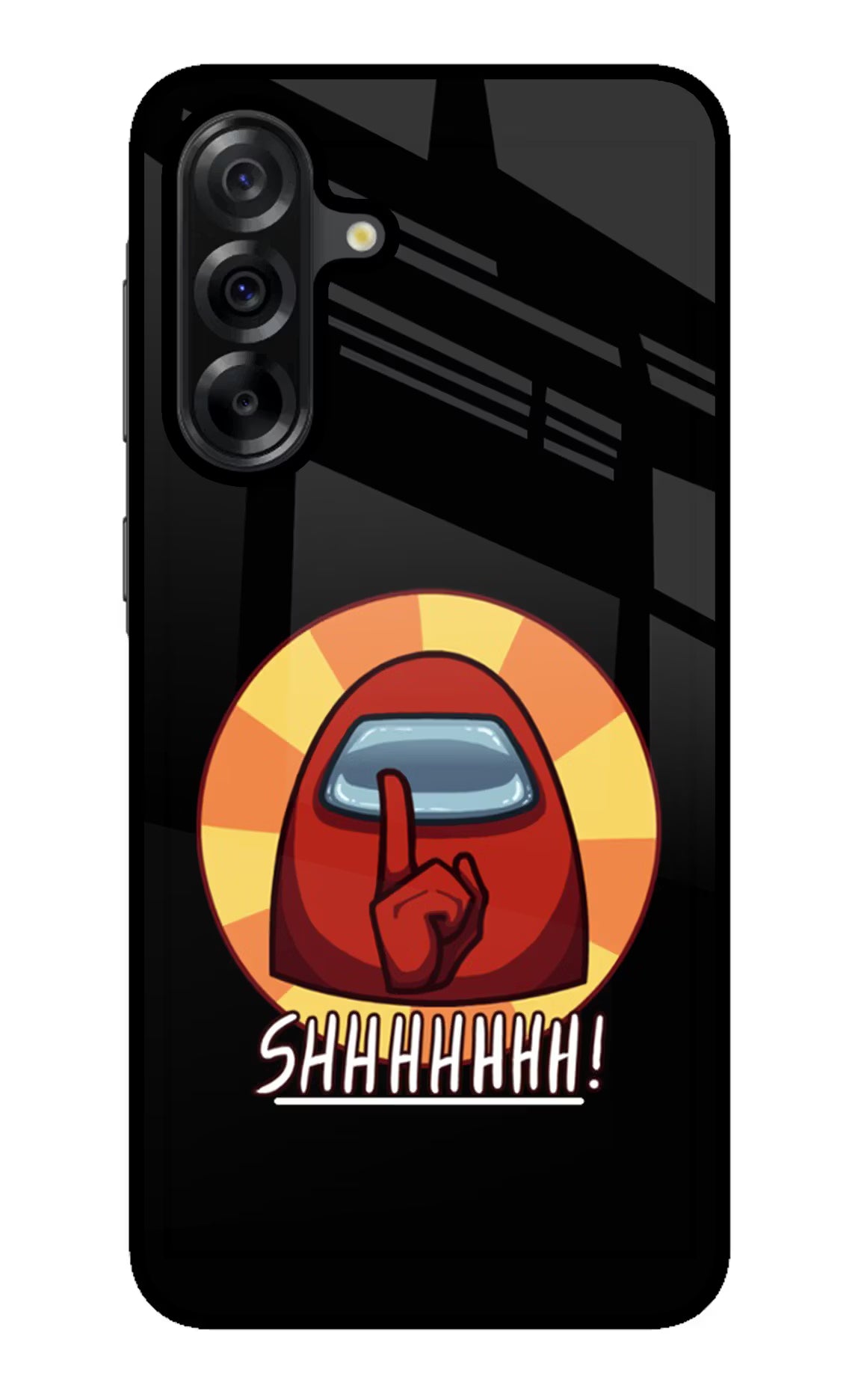 Among Us Shhh! Samsung A36 5G Glass Case Back Cover by Casekaro