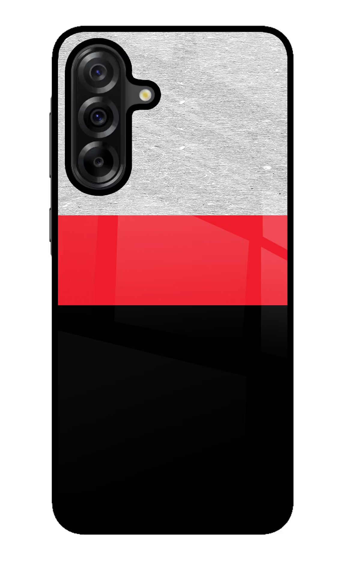 Tri Color Pattern Samsung A36 5G Glass Case Back Cover by Casekaro