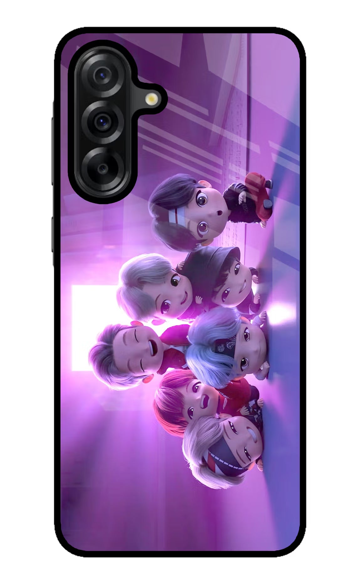 BTS Chibi Samsung A36 5G Glass Case Back Cover by Casekaro