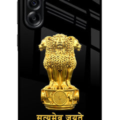 Satyamev Jayate Golden Samsung A36 5G Glass Case