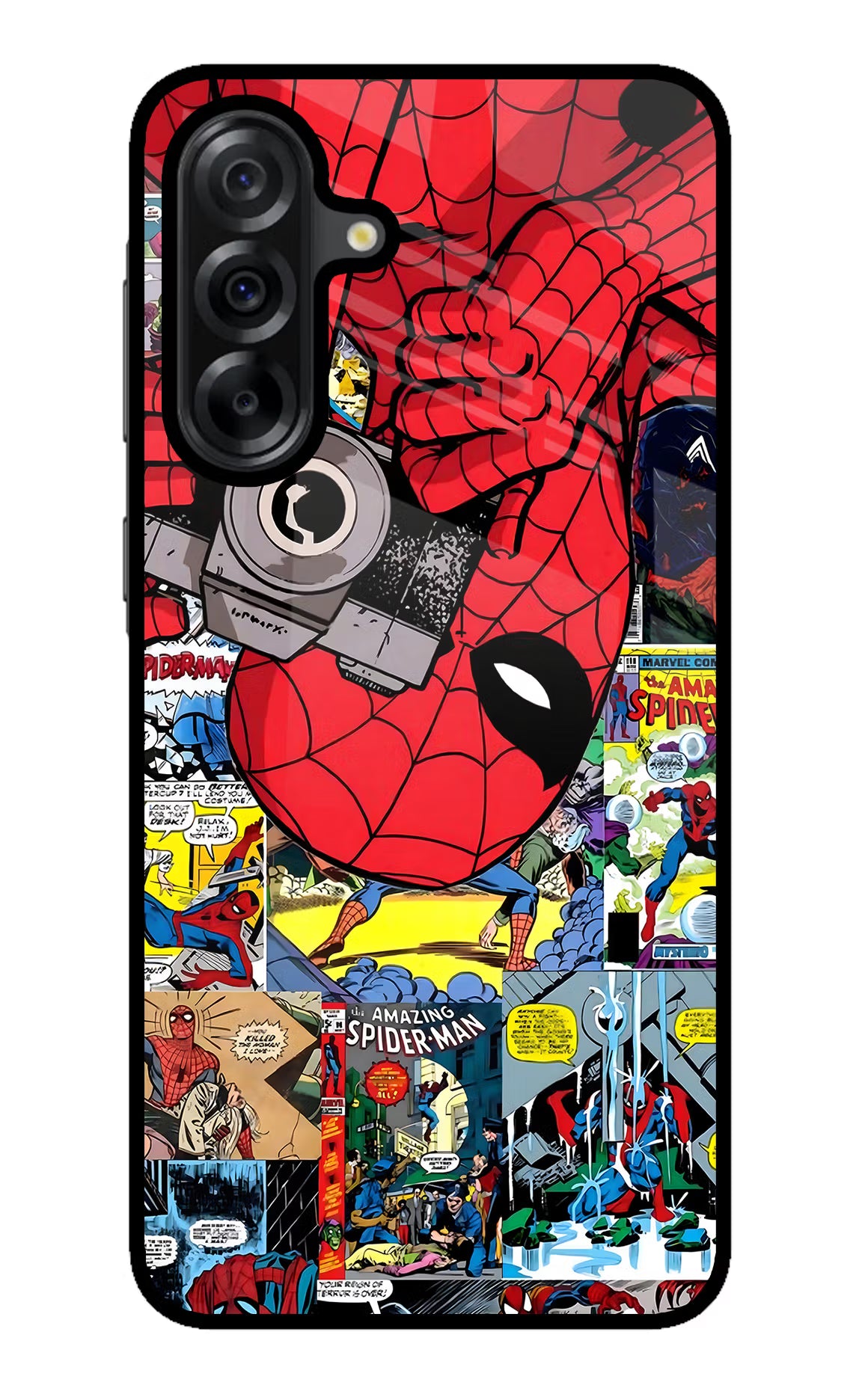 Spider Man Samsung A36 5G Glass Case Back Cover by Casekaro