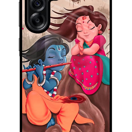 Radhe Krishna Samsung A36 5G Glass Case Back Cover by Casekaro