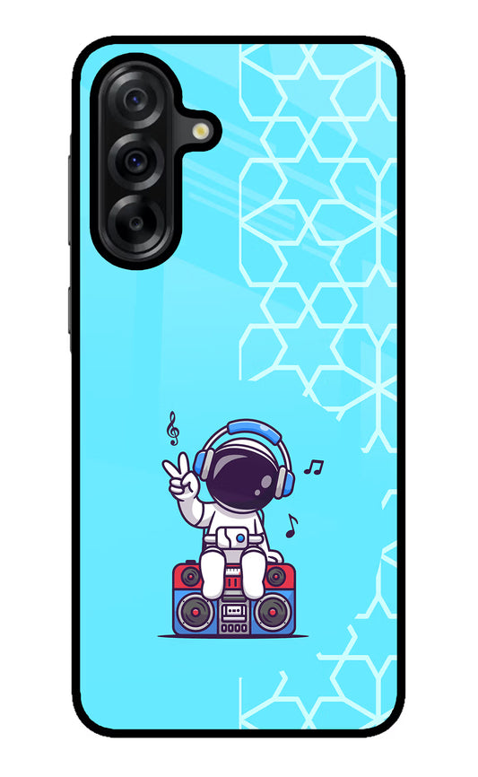 Cute Astronaut Chilling Samsung A36 5G Glass Case