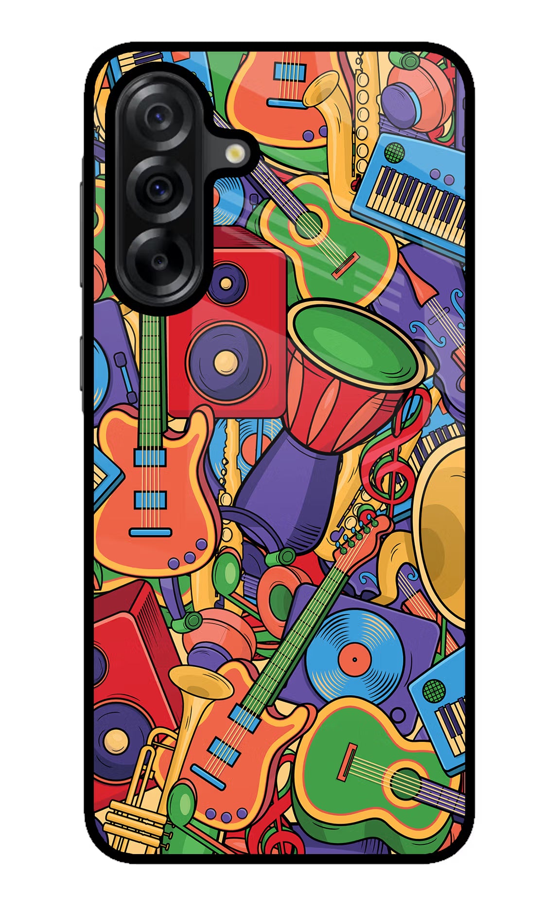Music Instrument Doodle Samsung A36 5G Glass Case Back Cover by Casekaro
