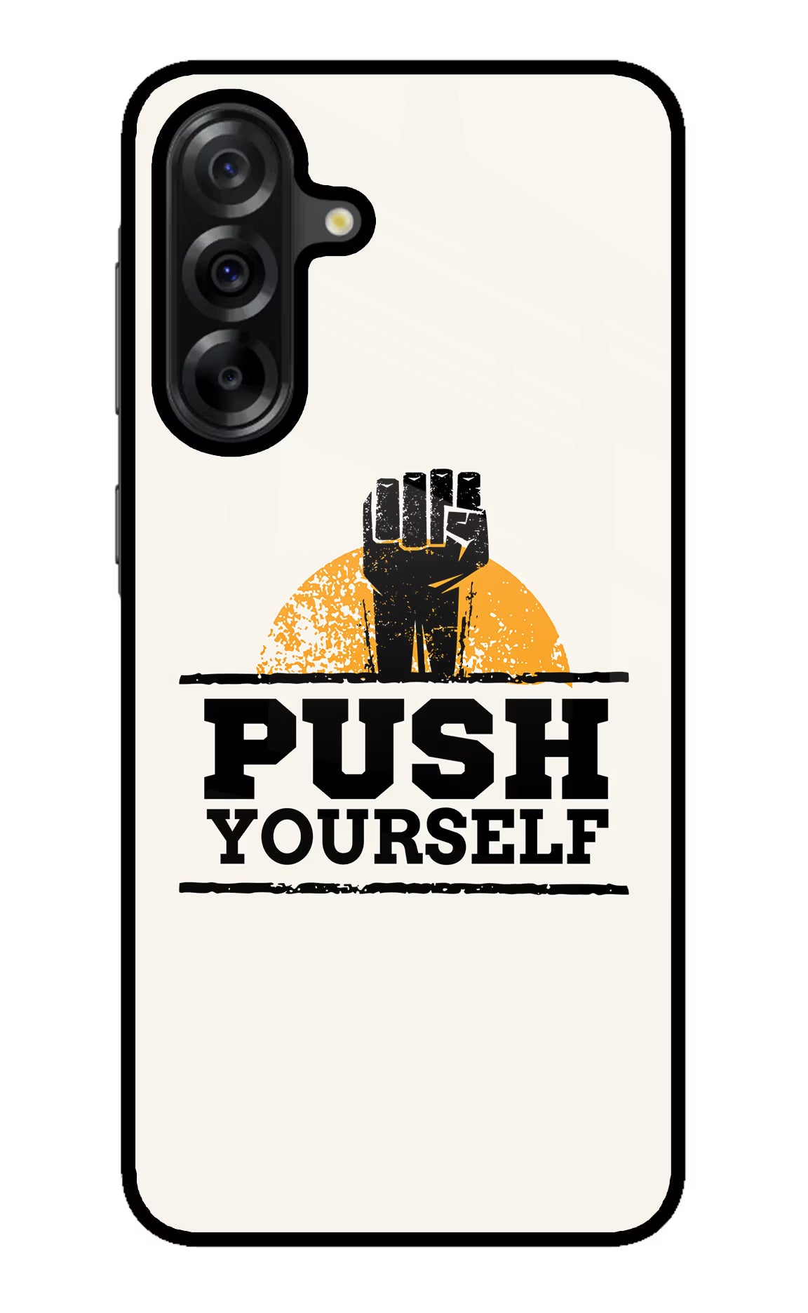 Push Yourself Samsung A36 5G Glass Case Back Cover by Casekaro