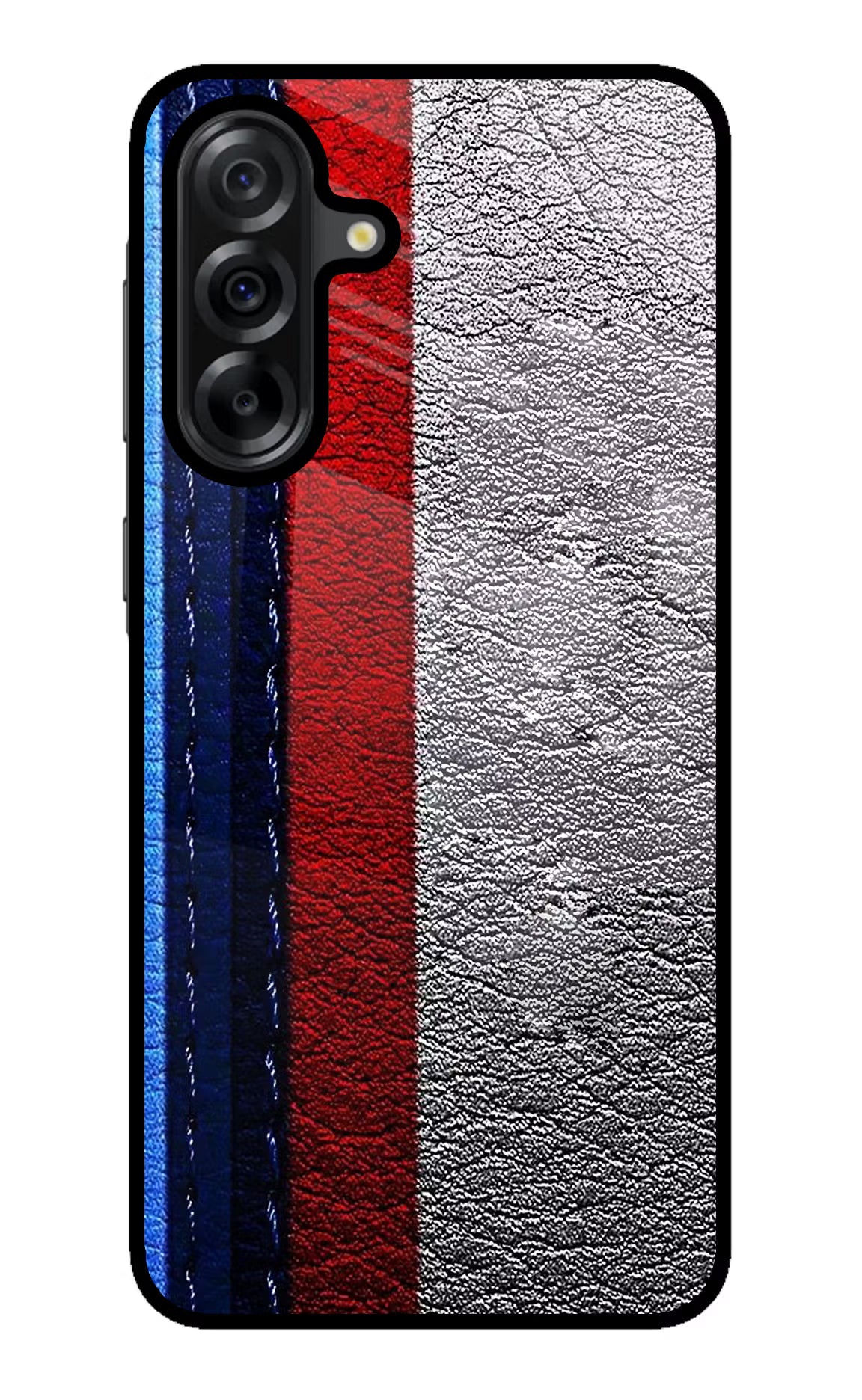 BMW Stripes Samsung A36 5G Glass Case Back Cover by Casekaro
