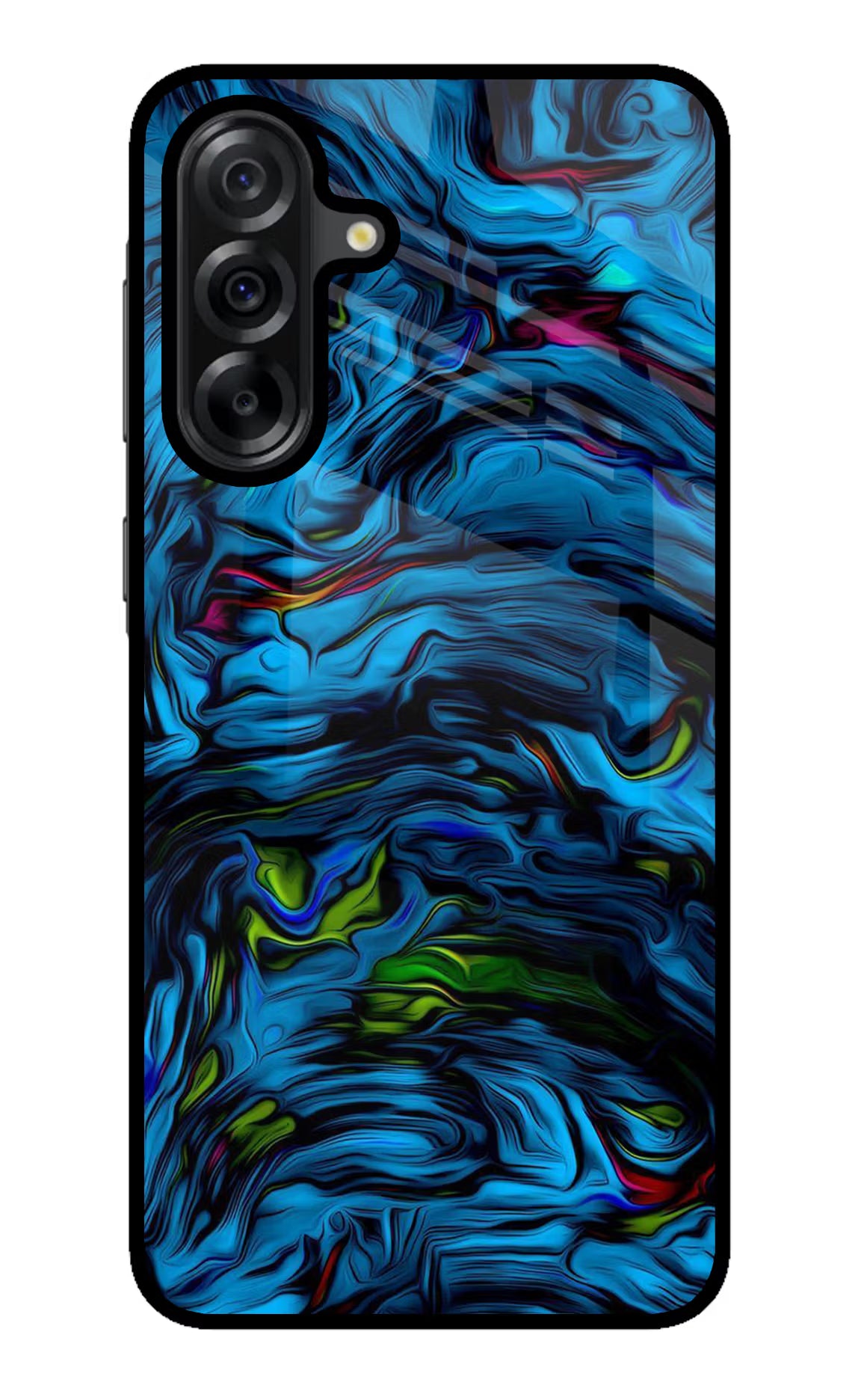 Dark Blue Abstract Samsung A36 5G Glass Case