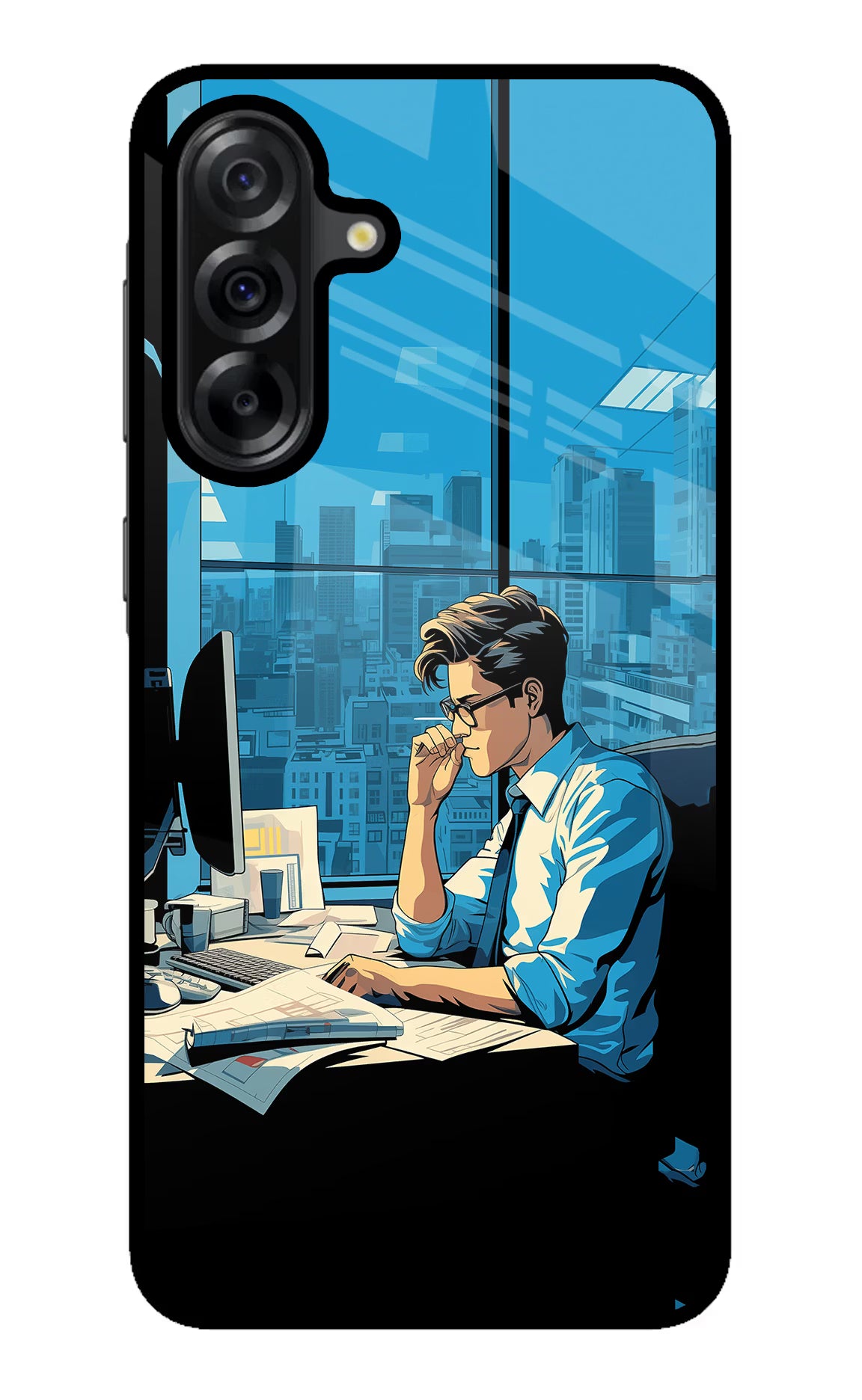 Focused Hustler (AI Generated) Samsung A36 5G Glass Case Back Cover by Casekaro