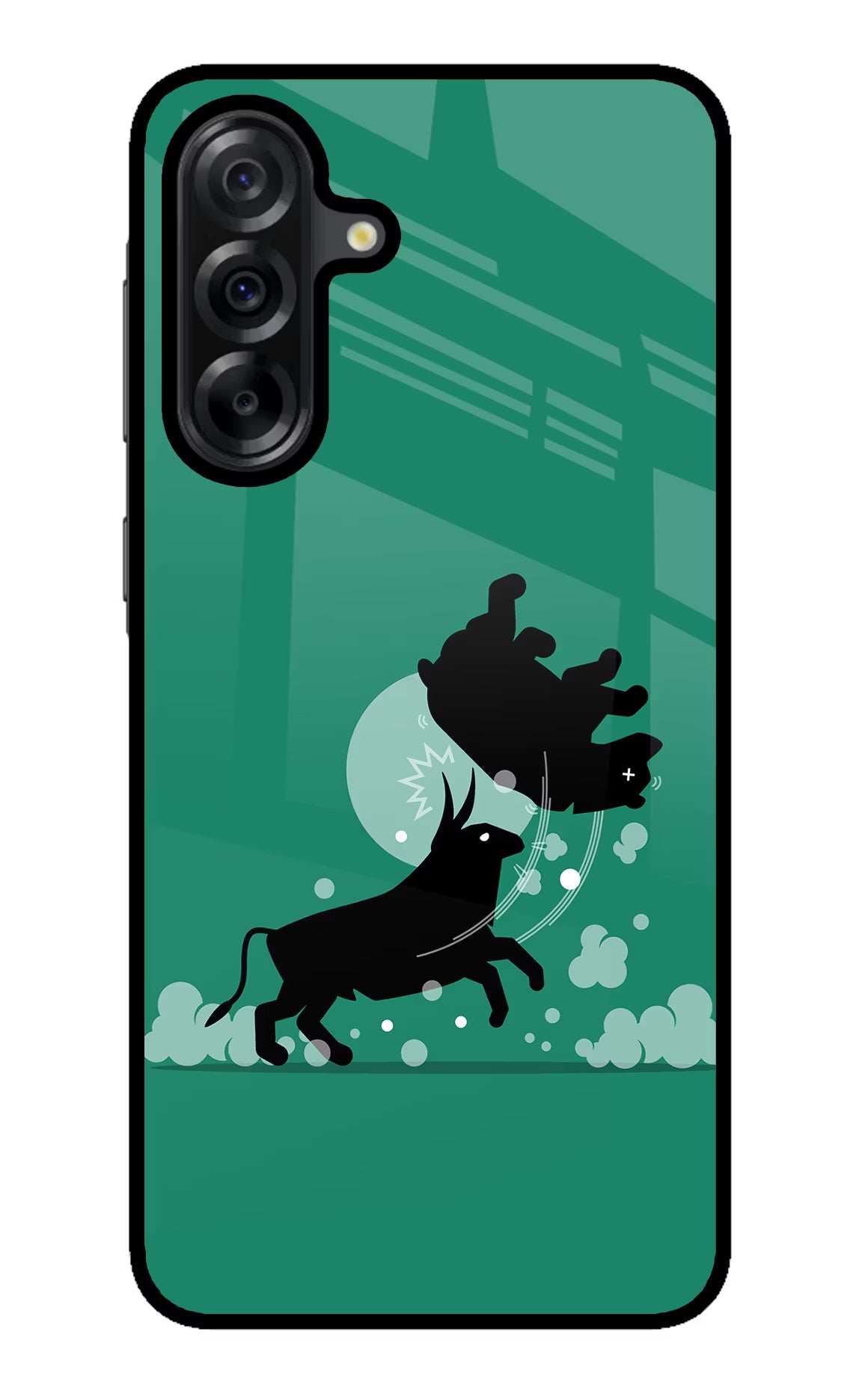 Bull Conqueror Samsung A36 5G Glass Case Back Cover by Casekaro