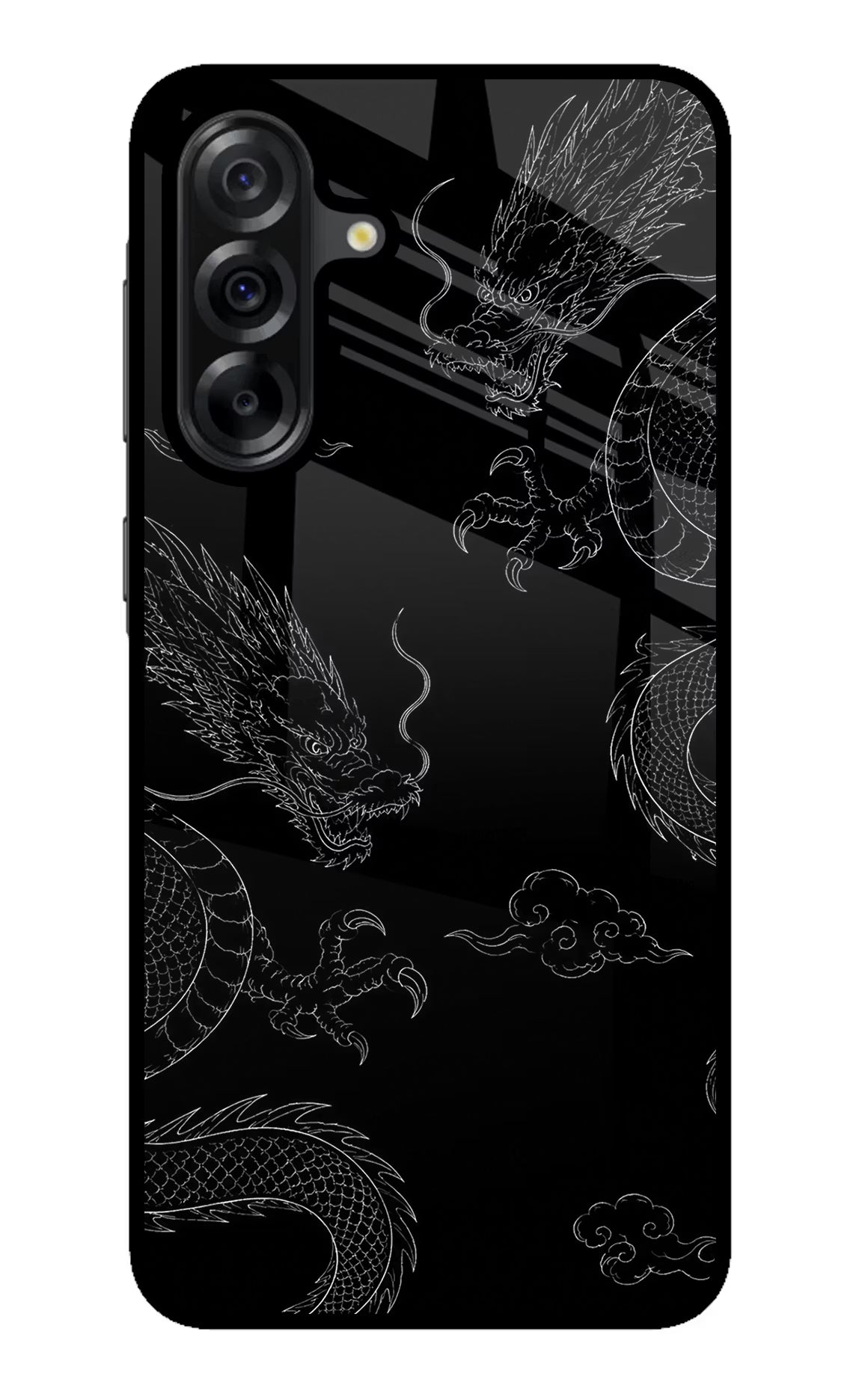 Twin Dragons Samsung A36 5G Glass Case Back Cover by Casekaro