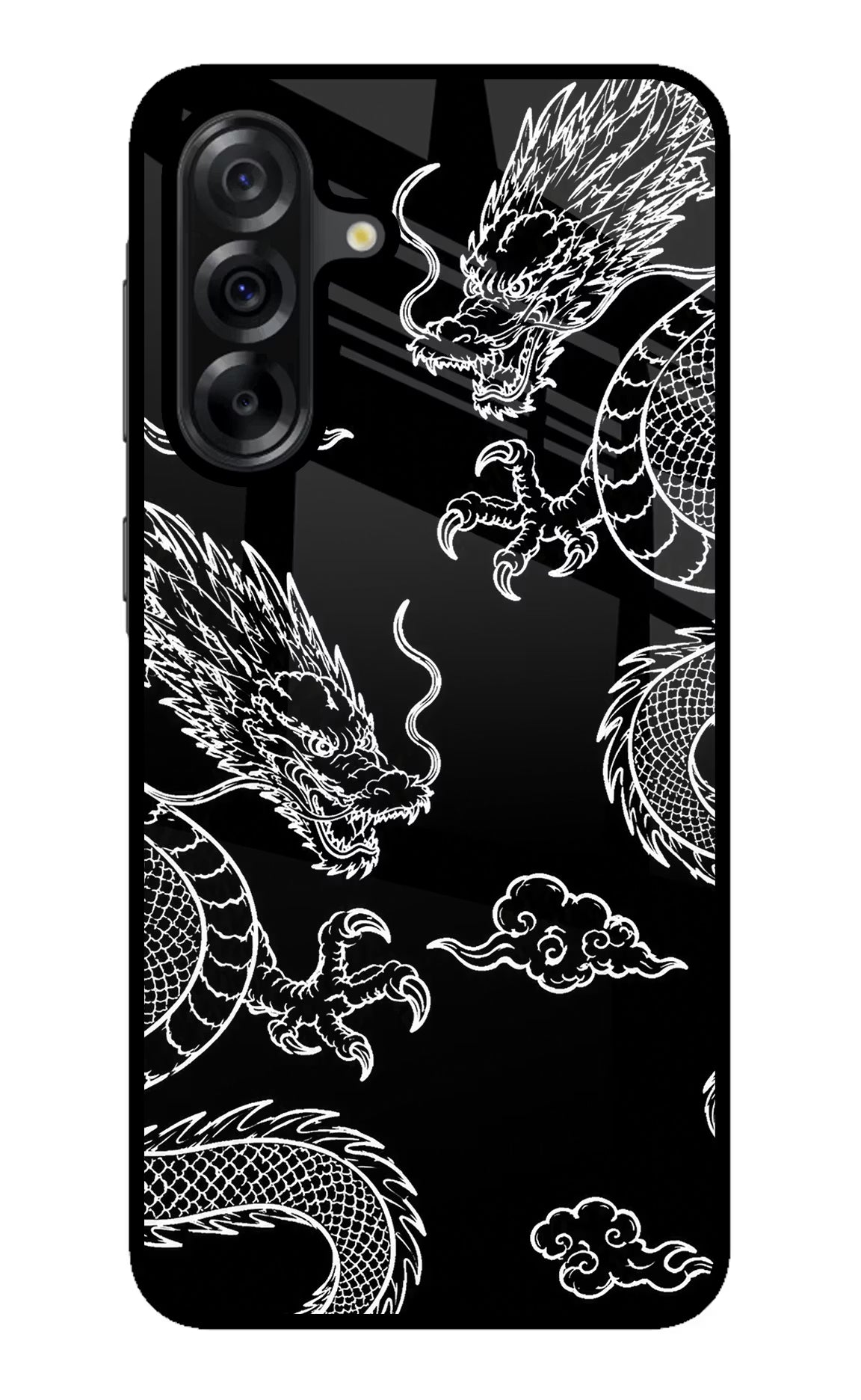 Twin Dragons Samsung A36 5G Glass Case Back Cover by Casekaro