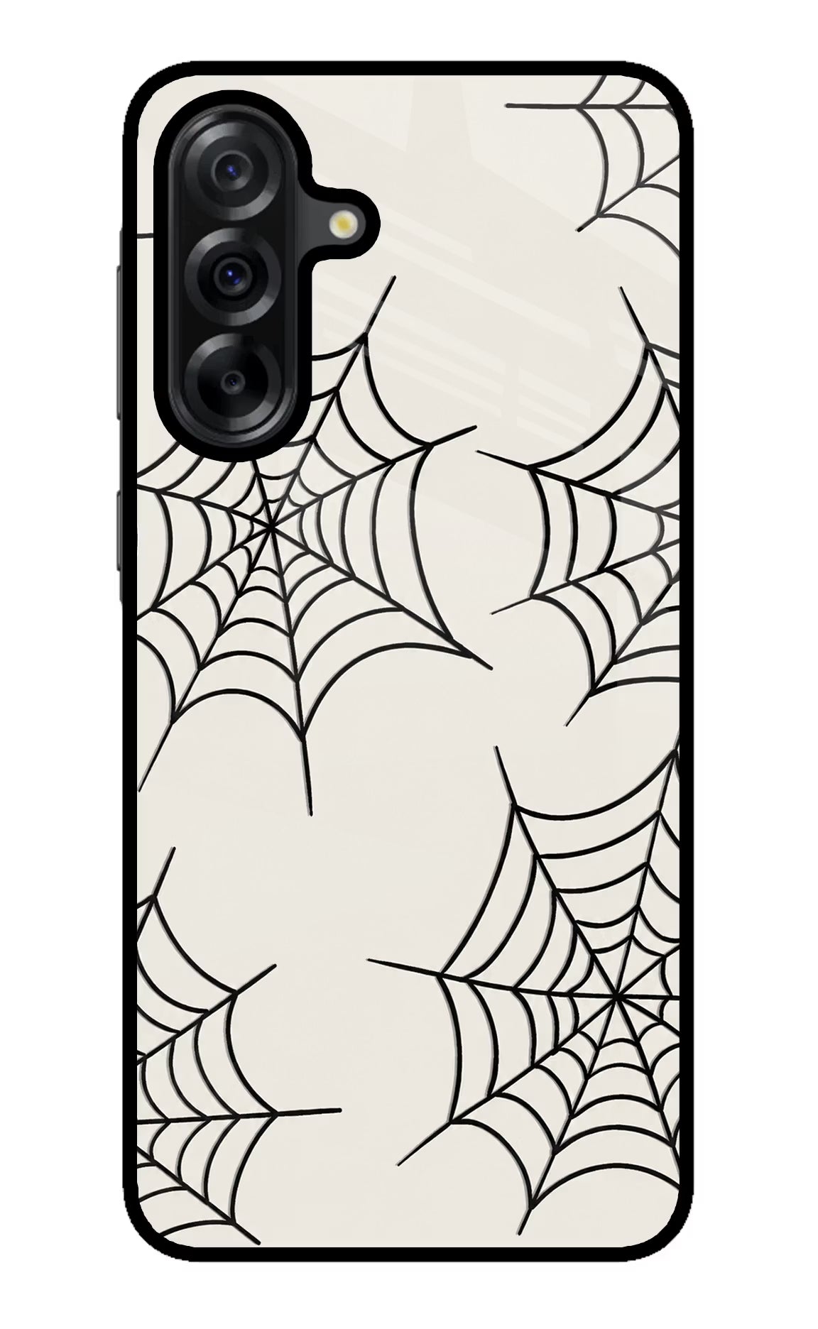 Spider Web Samsung A36 5G Glass Case Back Cover by Casekaro