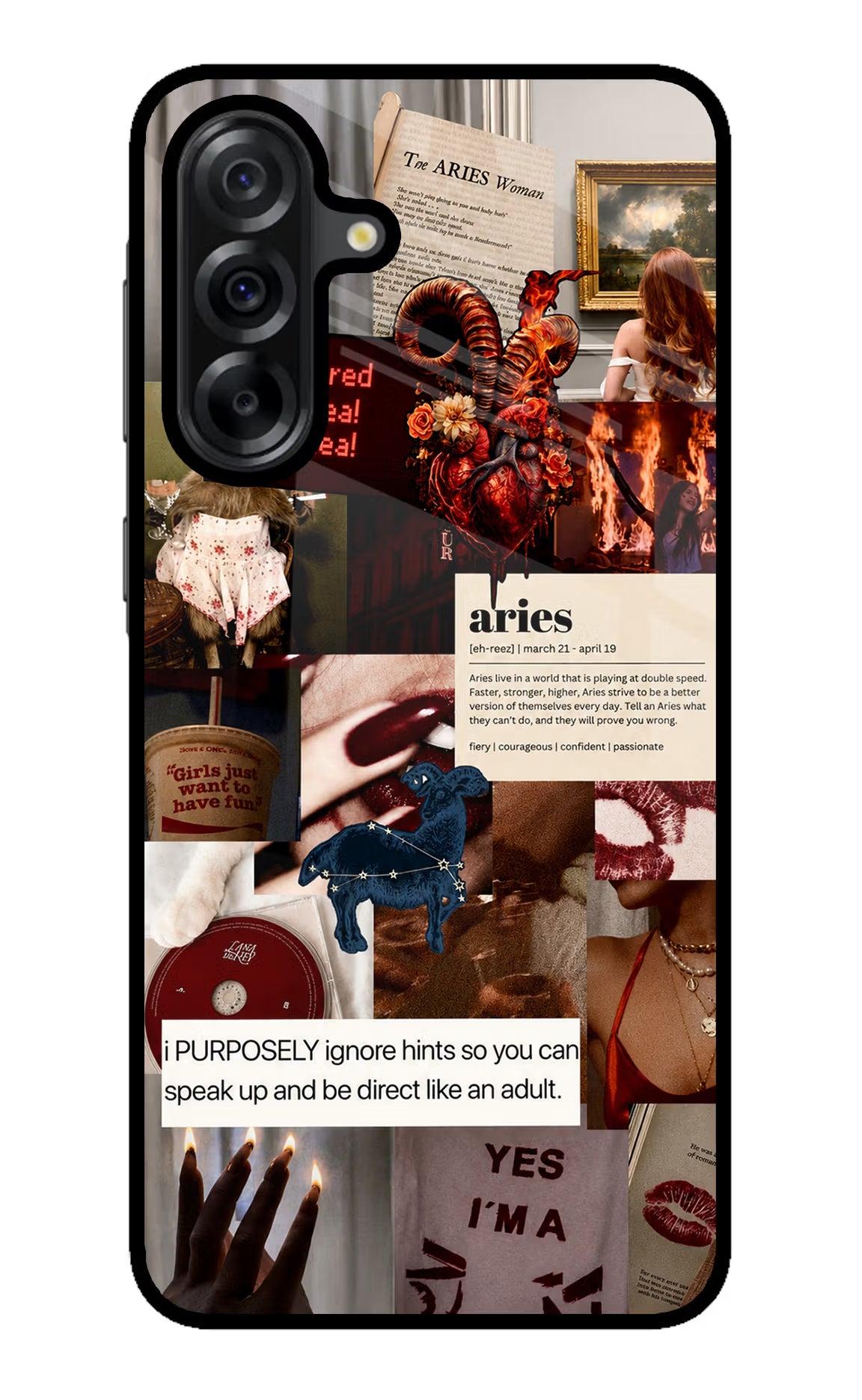 Zodiac Aries Samsung A36 5G Glass Case