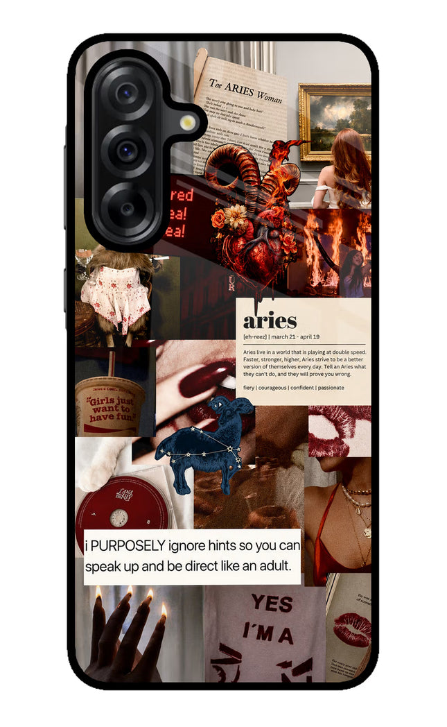 Zodiac Aries Samsung A36 5G Glass Case