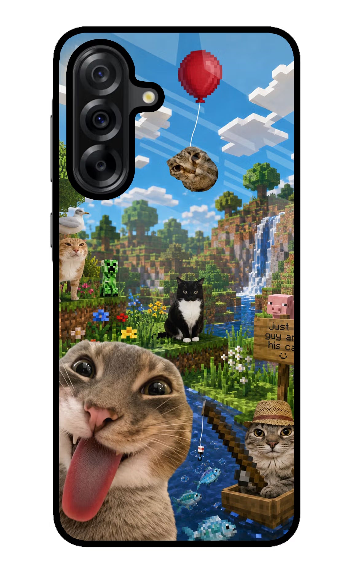 Minecraft Cat Chaos Samsung A36 5G Glass Case
