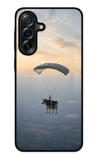 Skydiving Cow Samsung A36 5G Glass Case