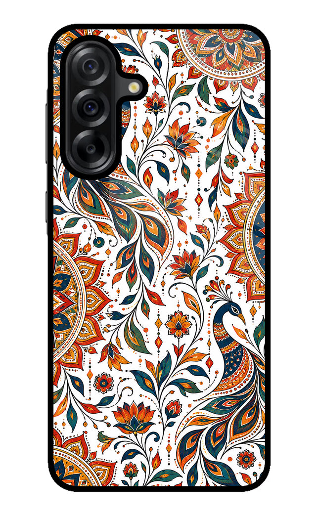 White Mayura Samsung A36 5G Glass Case