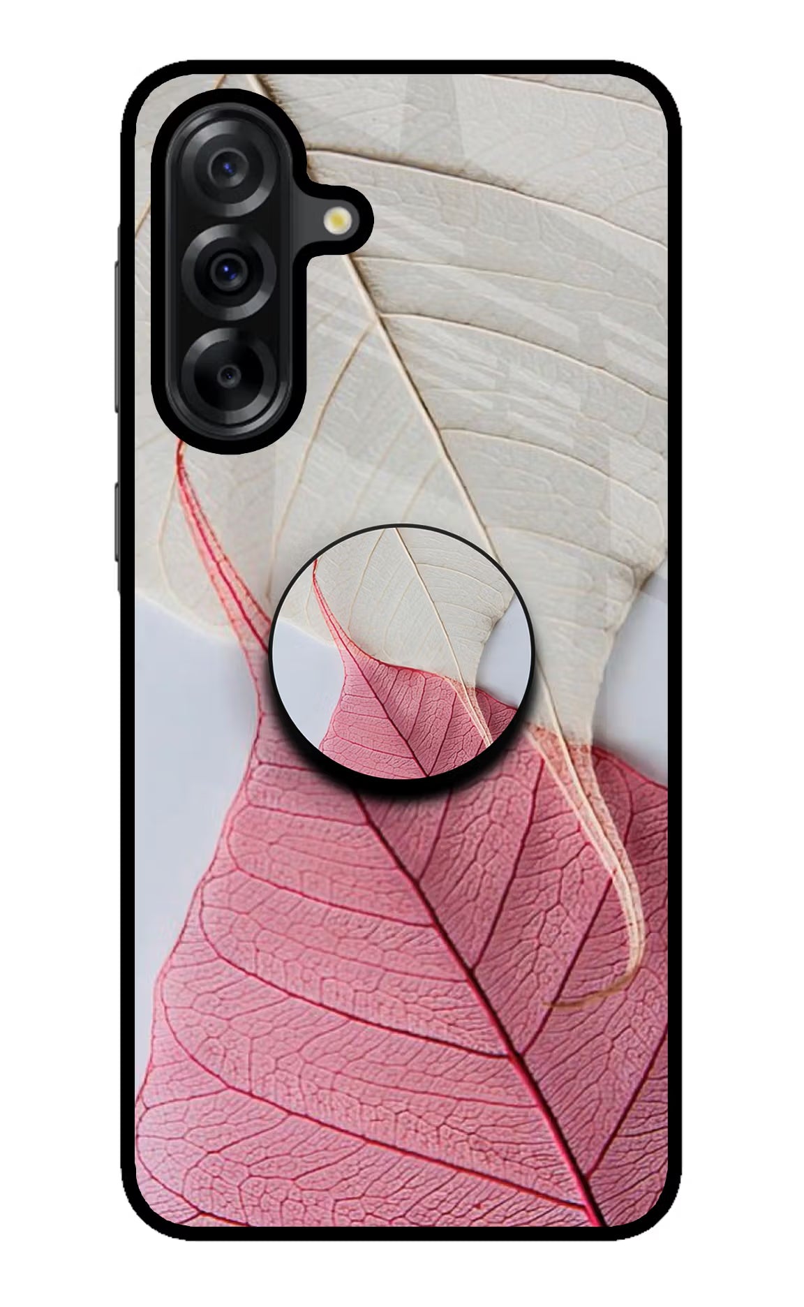 White Pink Leaf Samsung A36 5G Pop Case by Casekaro