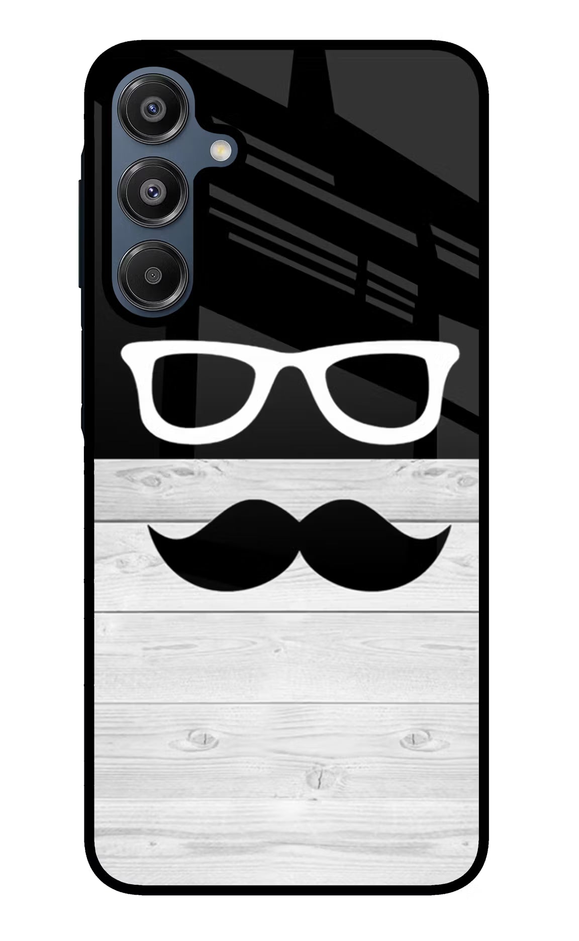 Mustache Samsung A16 5G Glass Case Back Cover by Casekaro
