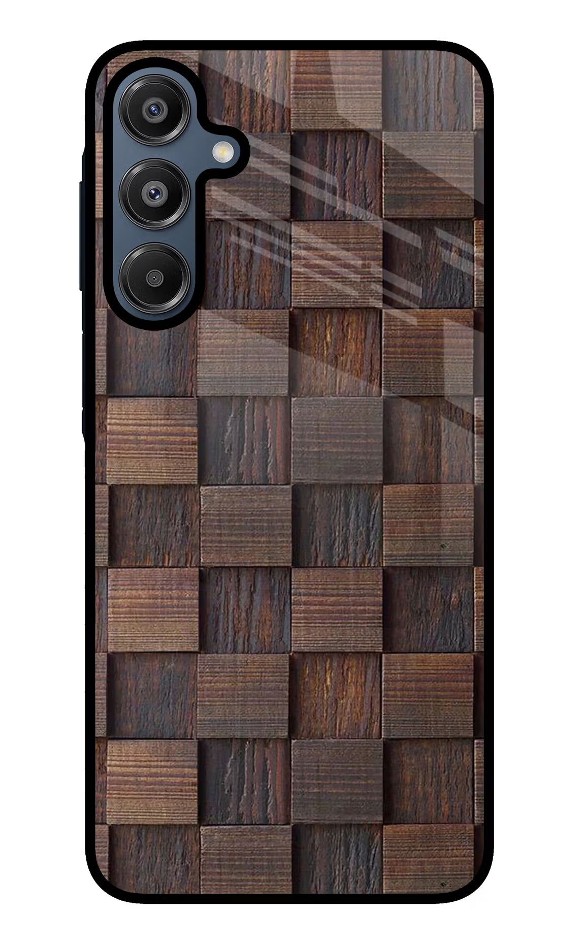 Wooden Cube Design Samsung A16 5G Glass Case