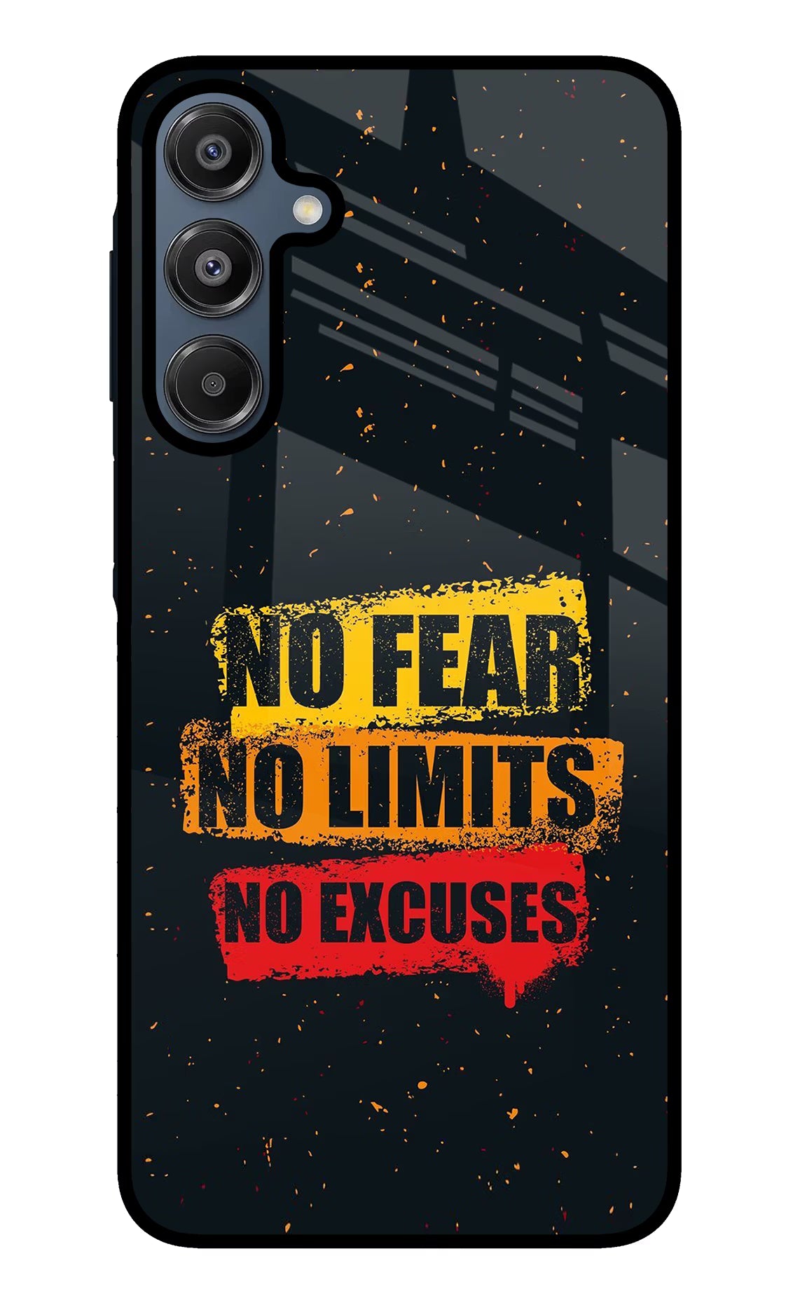 No Fear No Limits No Excuse Samsung A16 5G Glass Case Back Cover by Casekaro