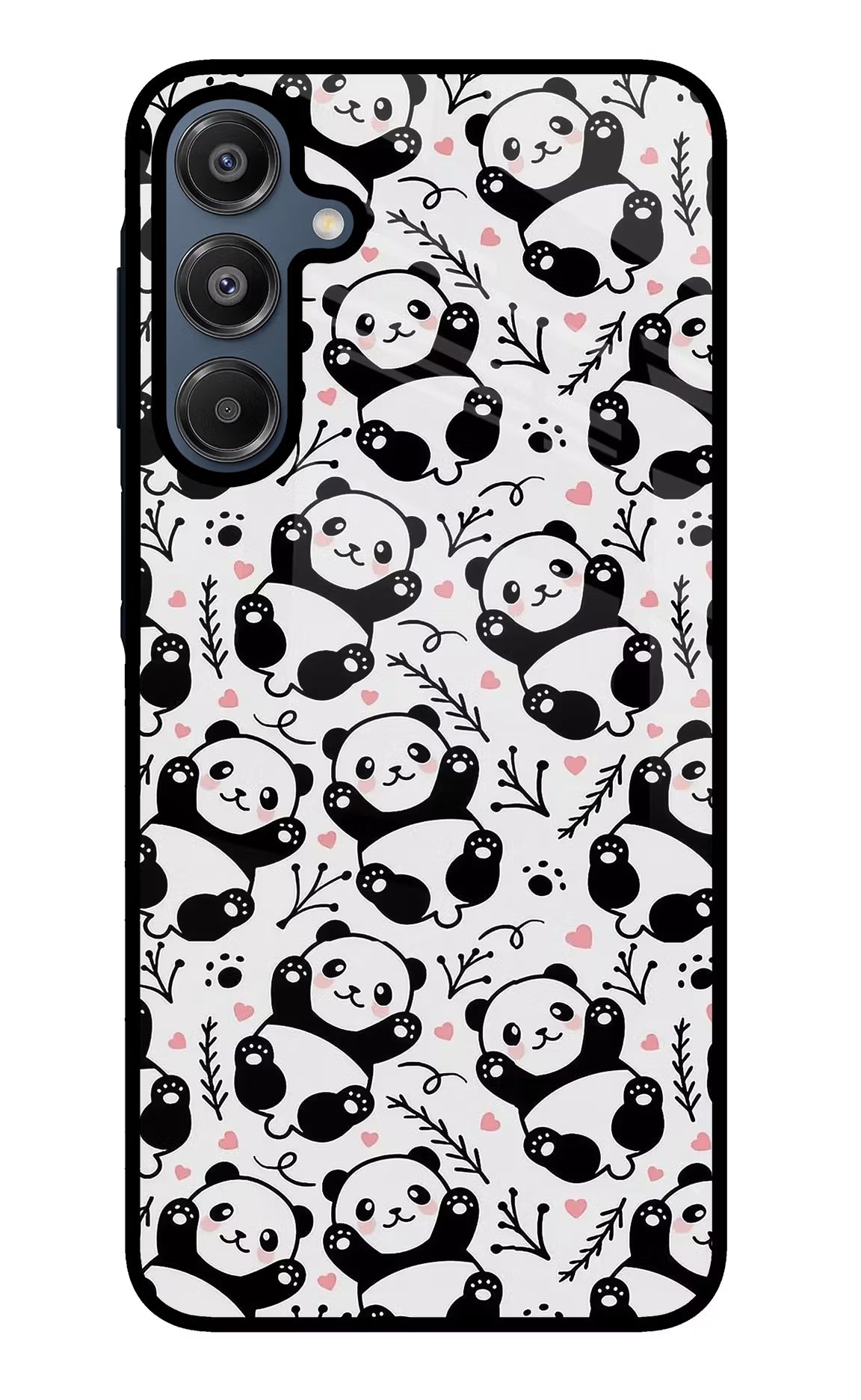 Cute Panda Samsung A16 5G Glass Case Back Cover by Casekaro