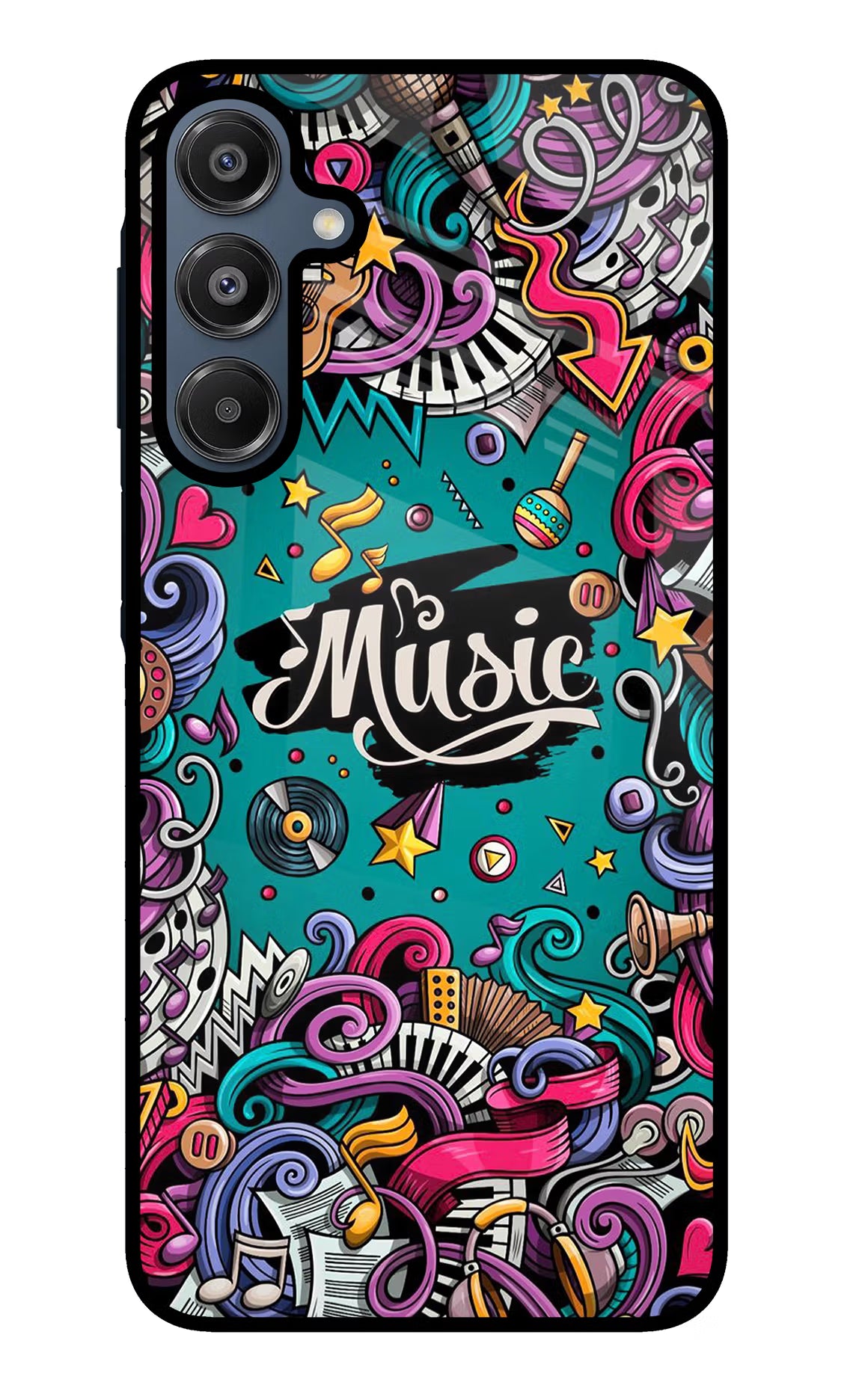 Music Graffiti Samsung A16 5G Glass Case Back Cover by Casekaro