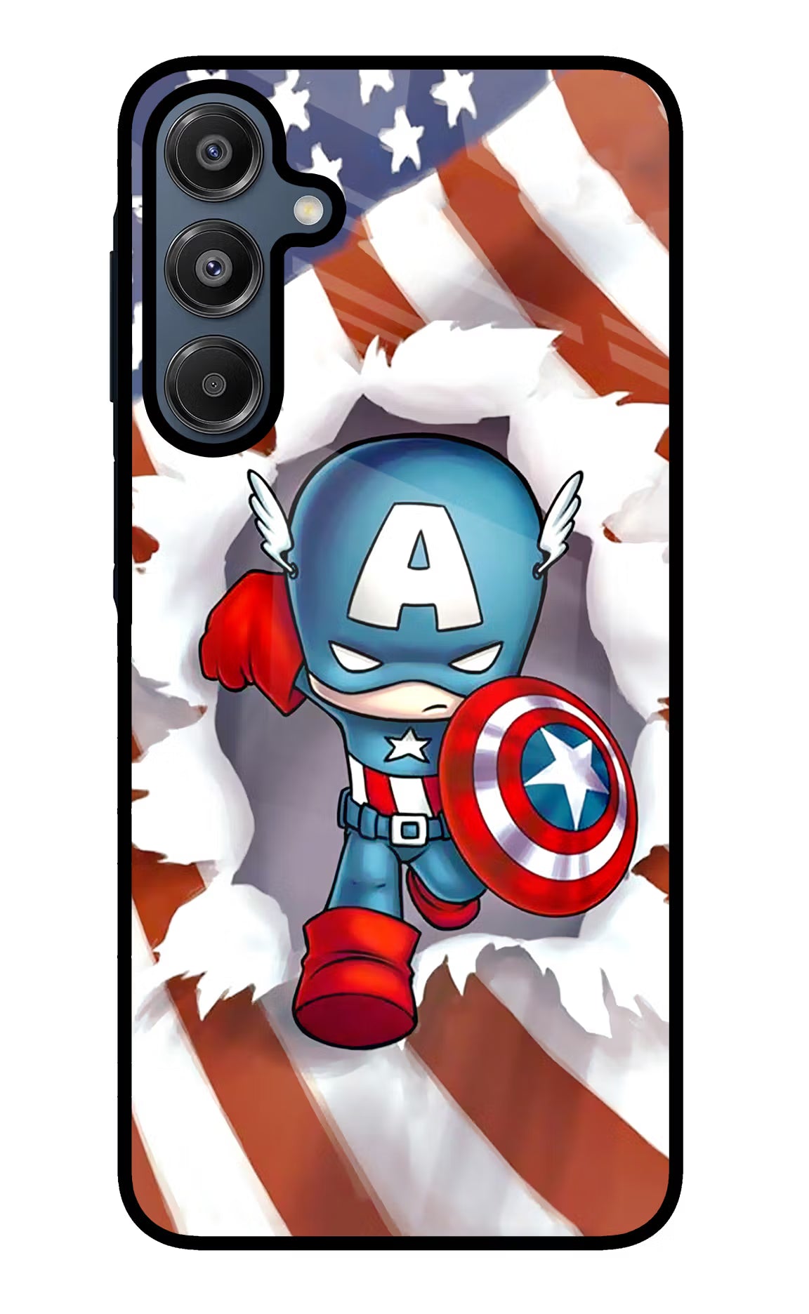 Captain America Samsung A16 5G Glass Case Back Cover by Casekaro
