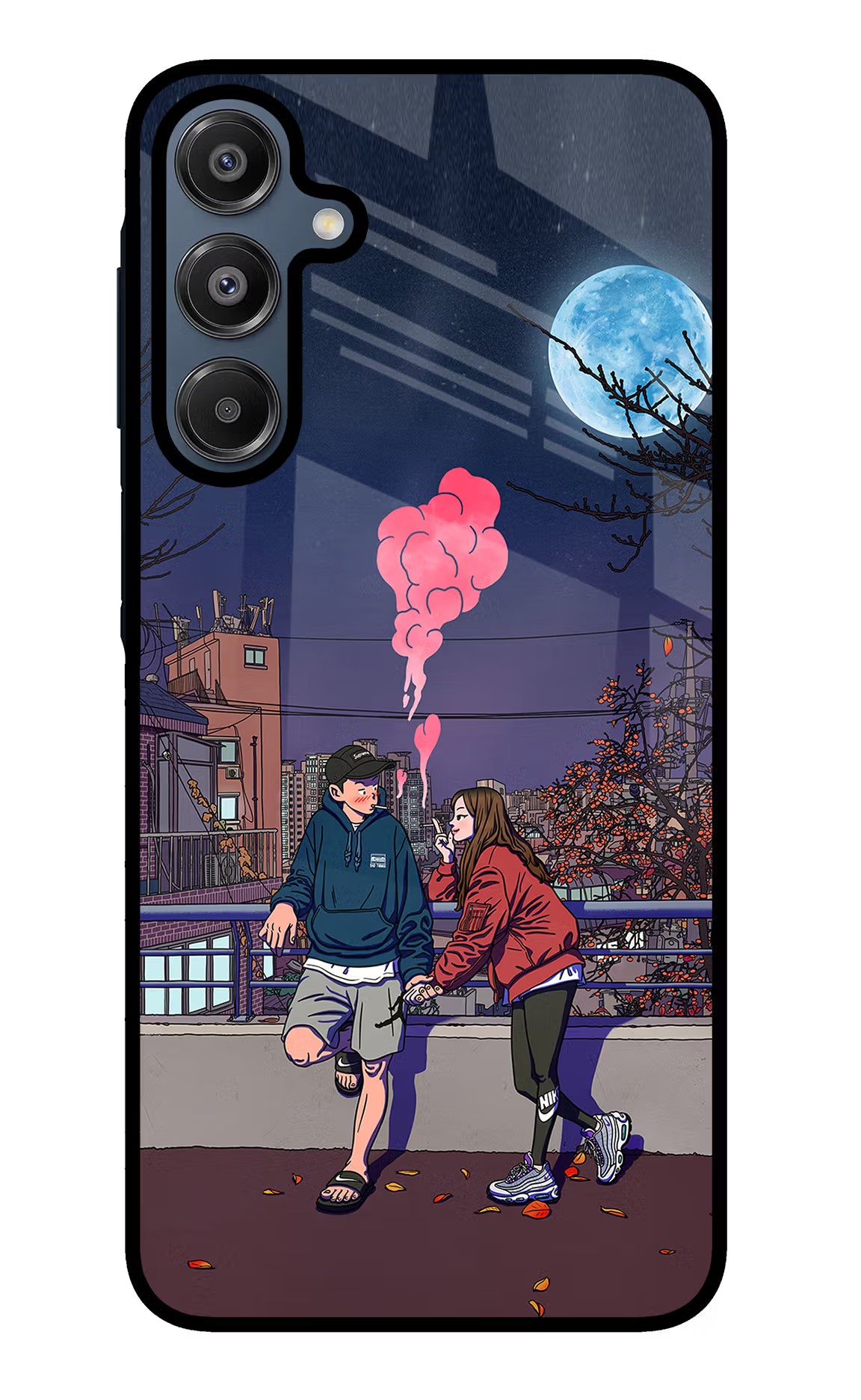 Chilling Couple Samsung A16 5G Glass Case Back Cover by Casekaro