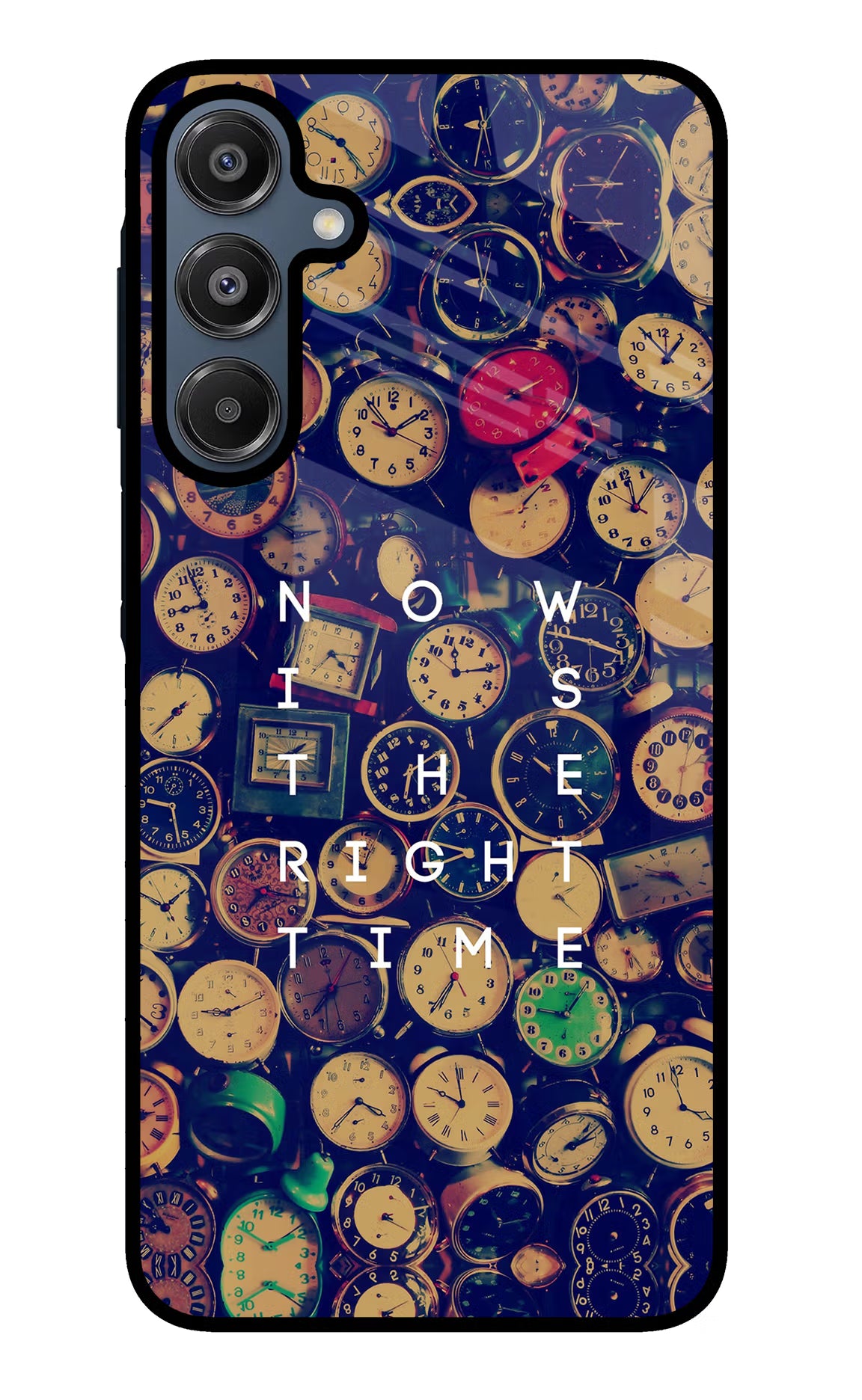 Now is the Right Time Quote Samsung A16 5G Glass Case Back Cover by Casekaro