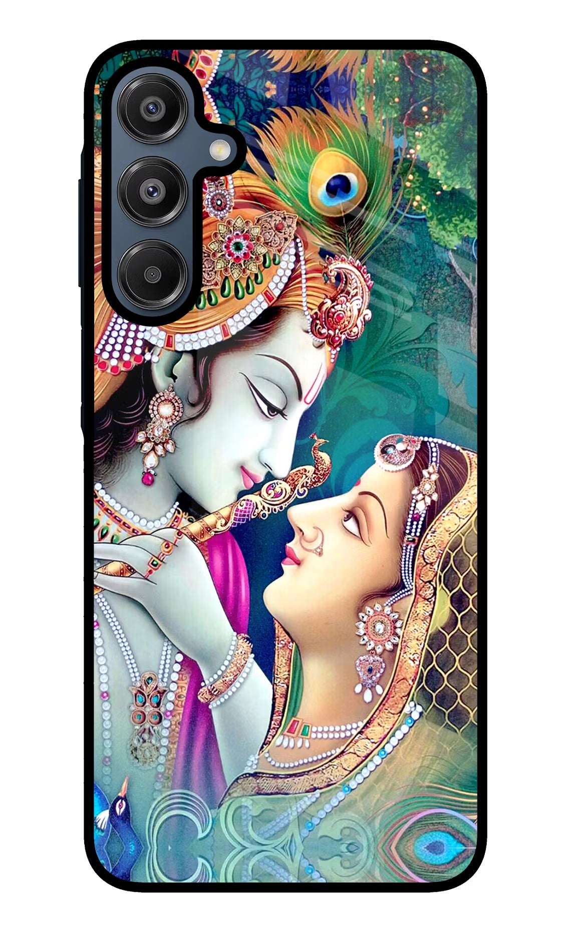 Lord Radha Krishna Samsung A16 5G Glass Case Back Cover by Casekaro