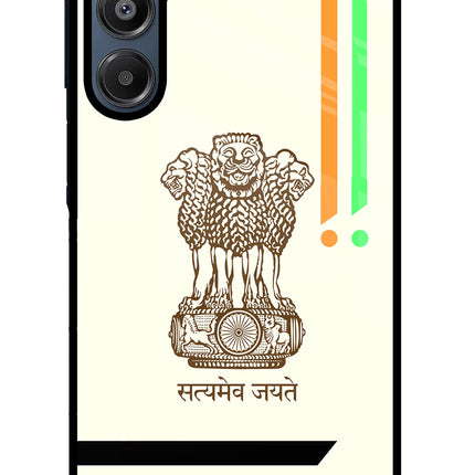Satyamev Jayate Brown Logo Samsung A16 5G Glass Case