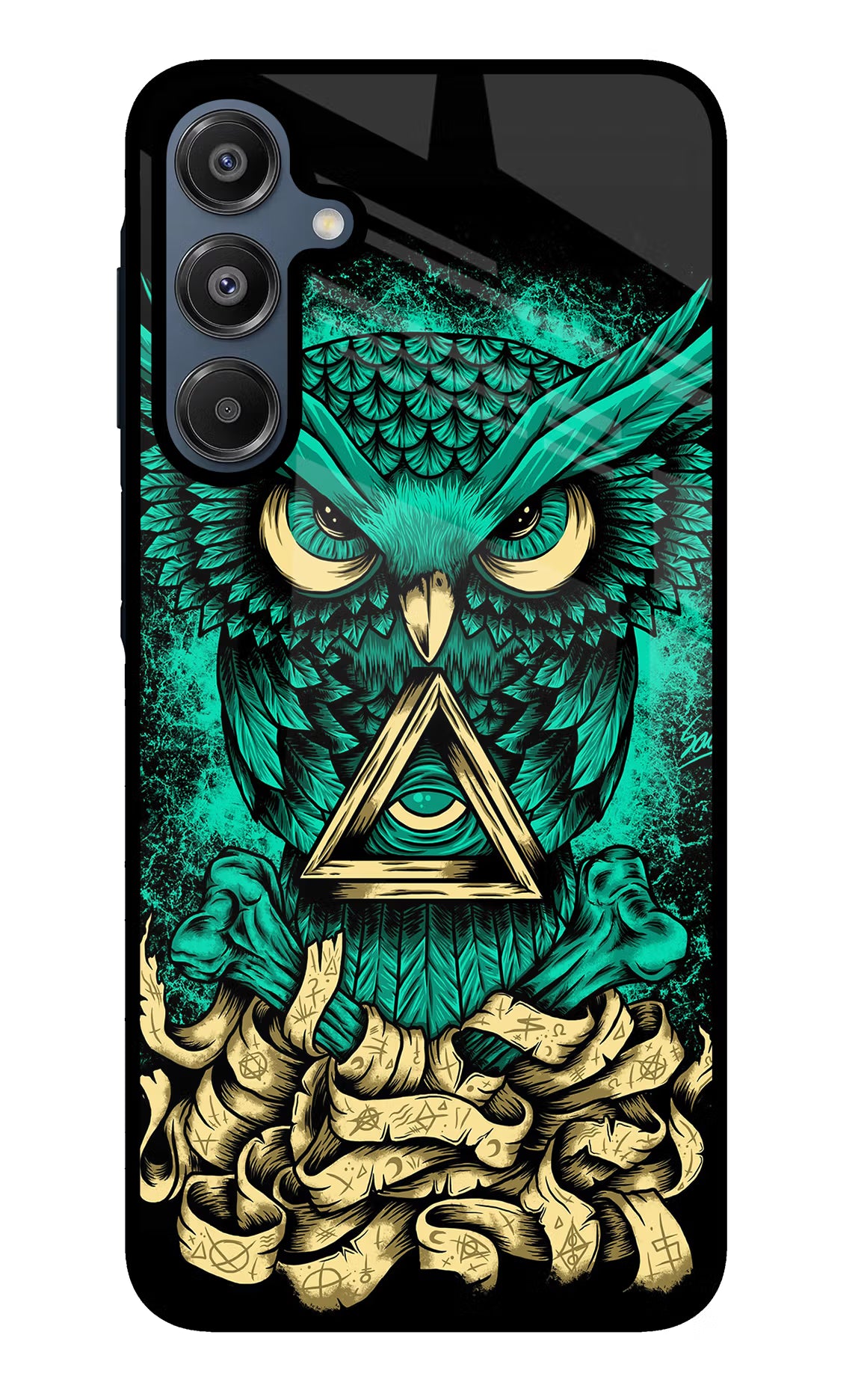 Green Owl Samsung A16 5G Glass Case Back Cover by Casekaro