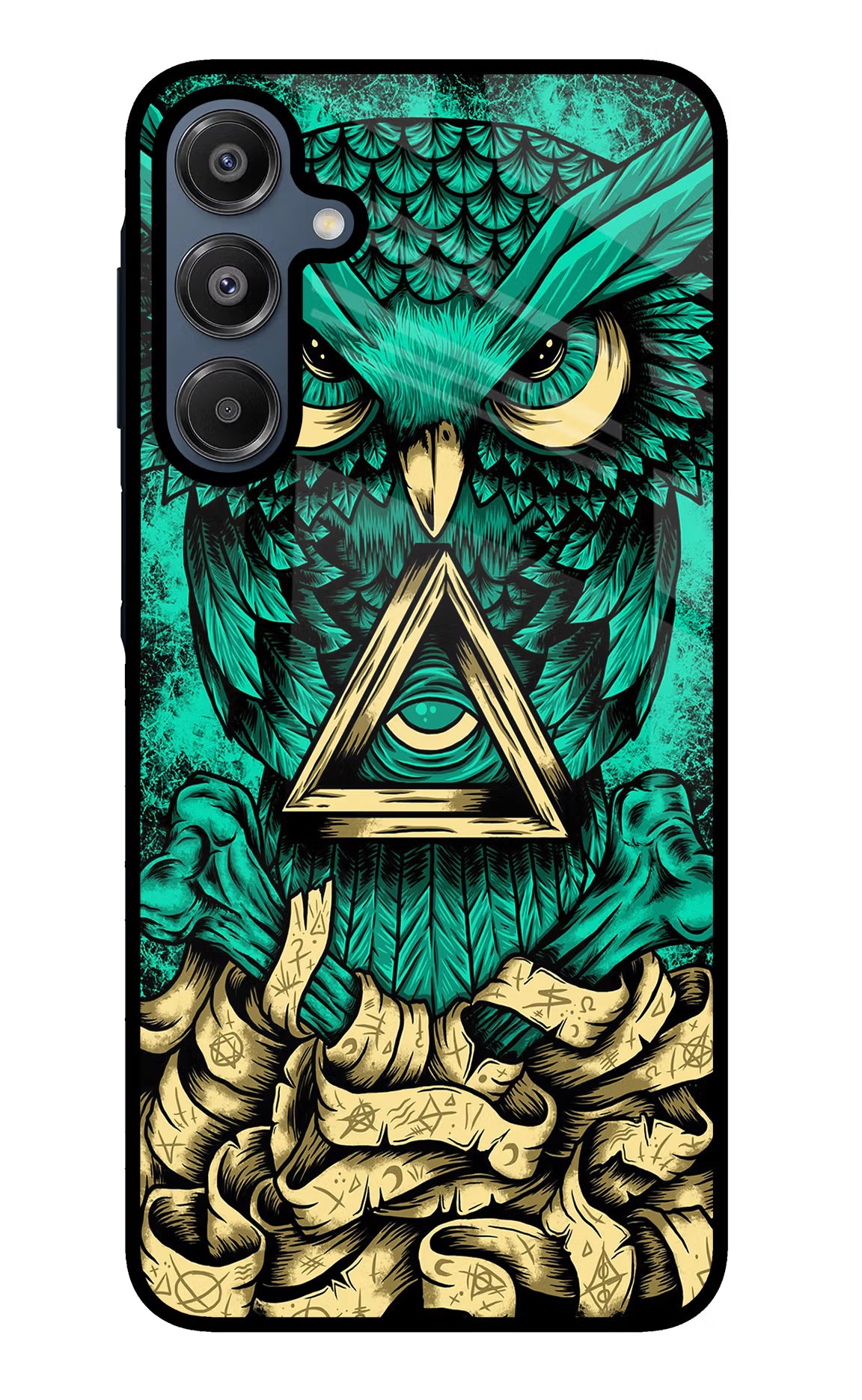 Green Owl Samsung A16 5G Glass Case Back Cover by Casekaro