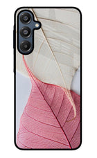 White Pink Leaf Samsung A16 5G Glass Case