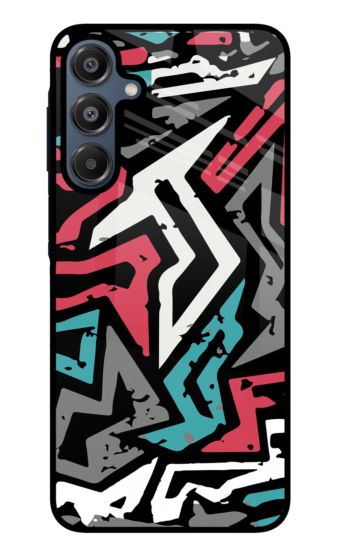 Geometric Graffiti Samsung A16 5G Glass Case Back Cover by Casekaro