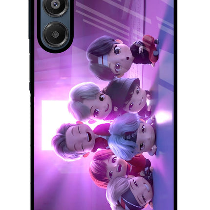 BTS Chibi Samsung A16 5G Glass Case