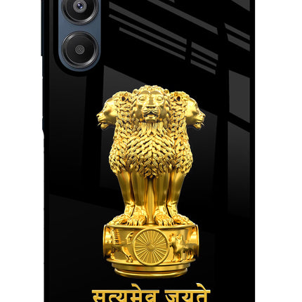 Satyamev Jayate Golden Samsung A16 5G Glass Case