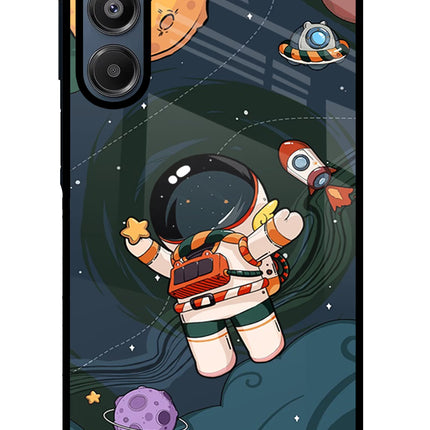 Cartoon Astronaut Samsung A16 5G Glass Case