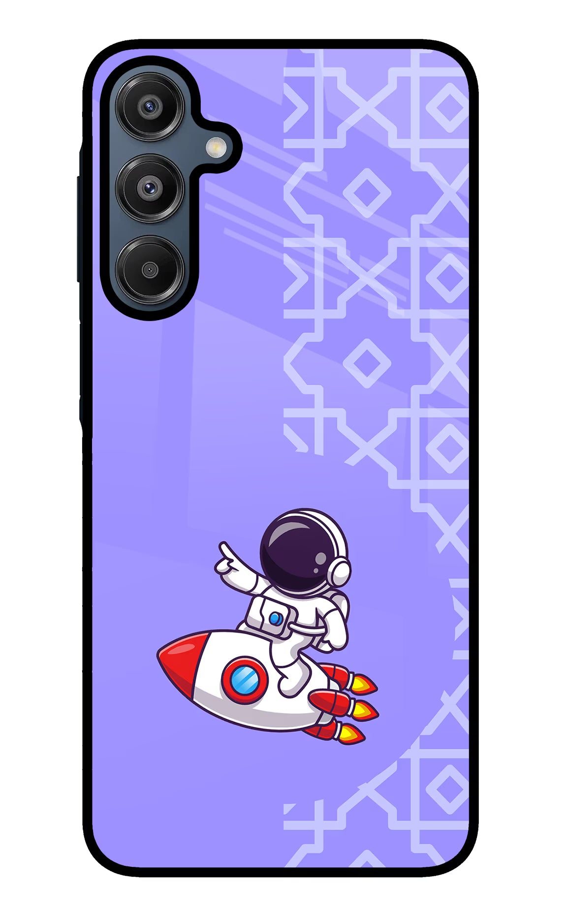 Cute Astronaut Samsung A16 5G Glass Case Back Cover by Casekaro