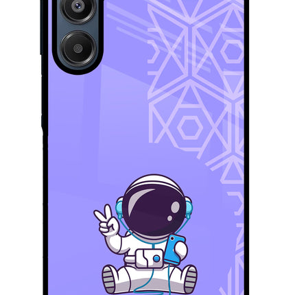 Cute Astronaut Chilling Samsung A16 5G Glass Case