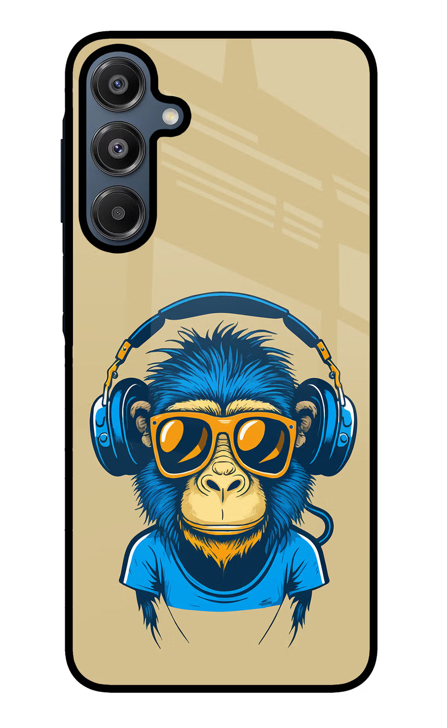 Monkey Headphone Samsung A16 5G Back Cover, Glass case