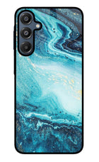 Blue Glitter Marble Samsung A16 5G Glass Case