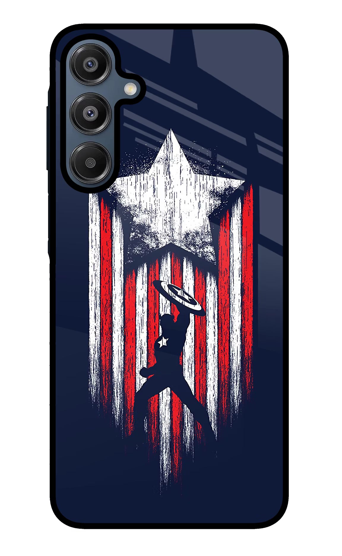 Captain America Marvel Art Samsung A16 5G Glass Case Back Cover by Casekaro